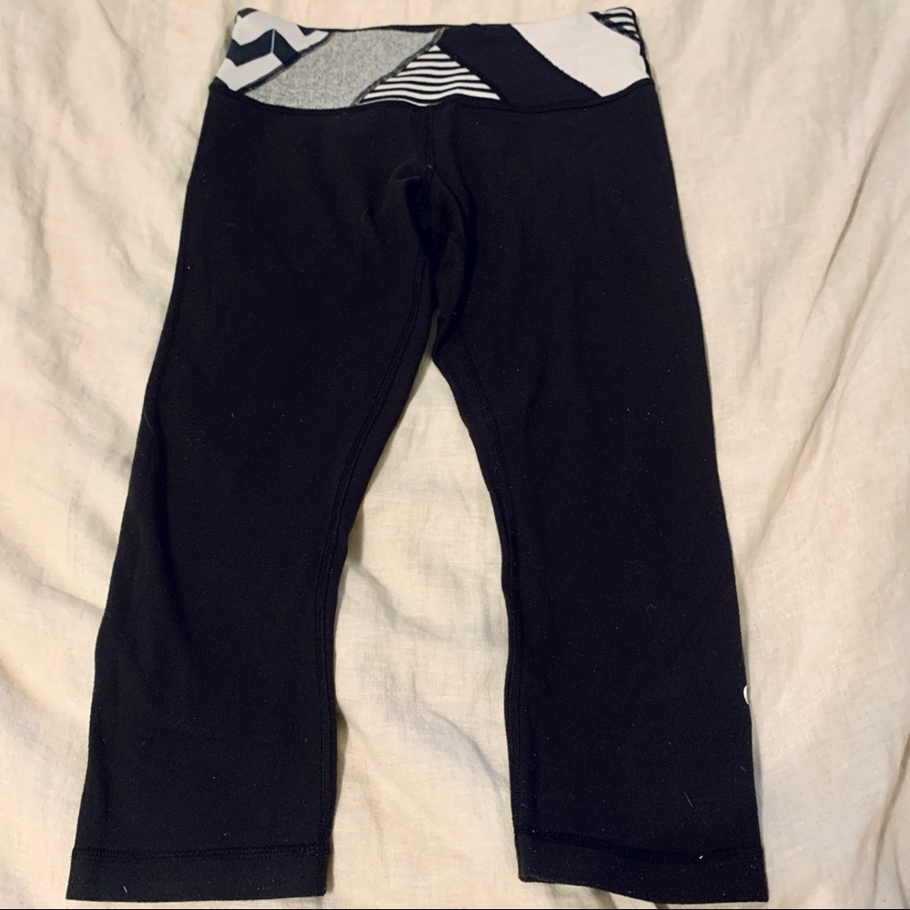 Lululemon Wunder Under Crop - Black / Quilting